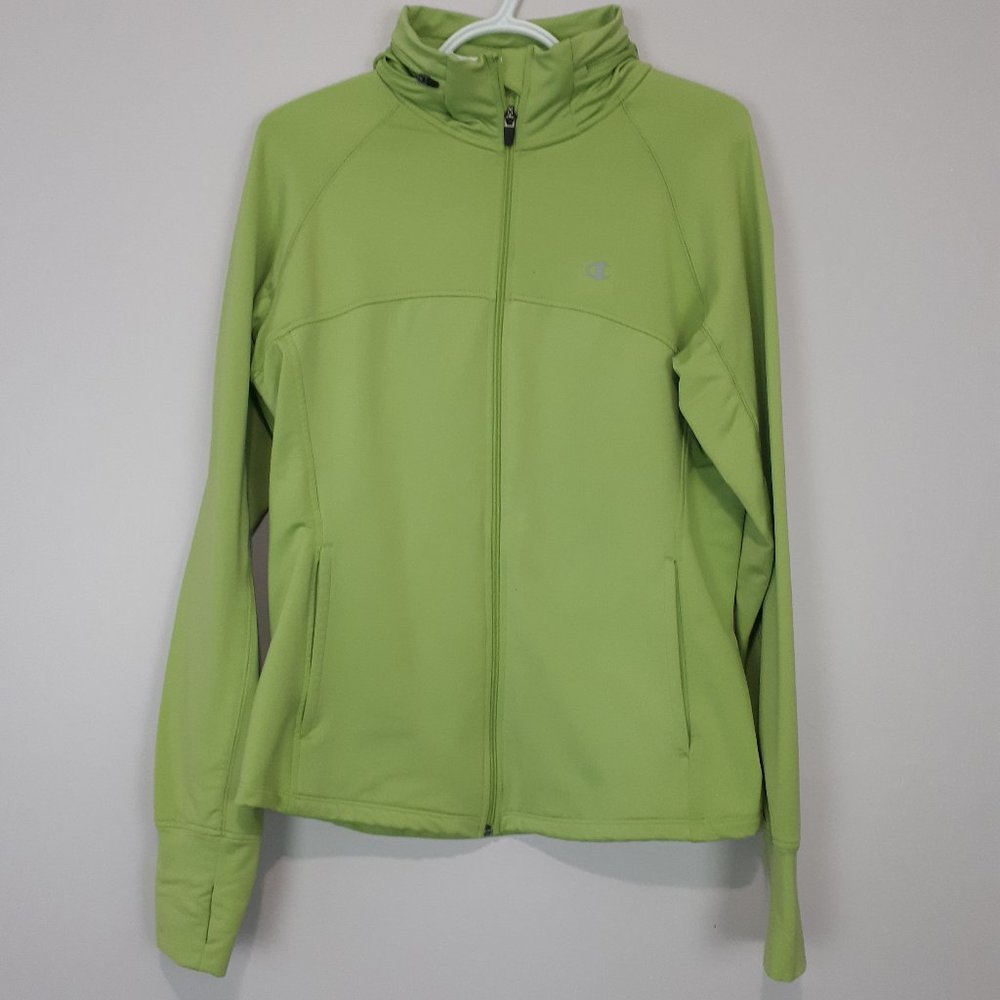 CHAMPION Zipper Sweater with Hoodie Green Hidden Hood